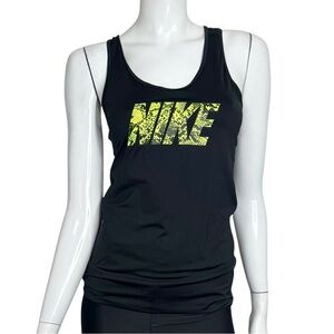 🤑 4/$24 Nike Pro Sleeveless Black‎ and Florescent Green Razor Back Tank Top